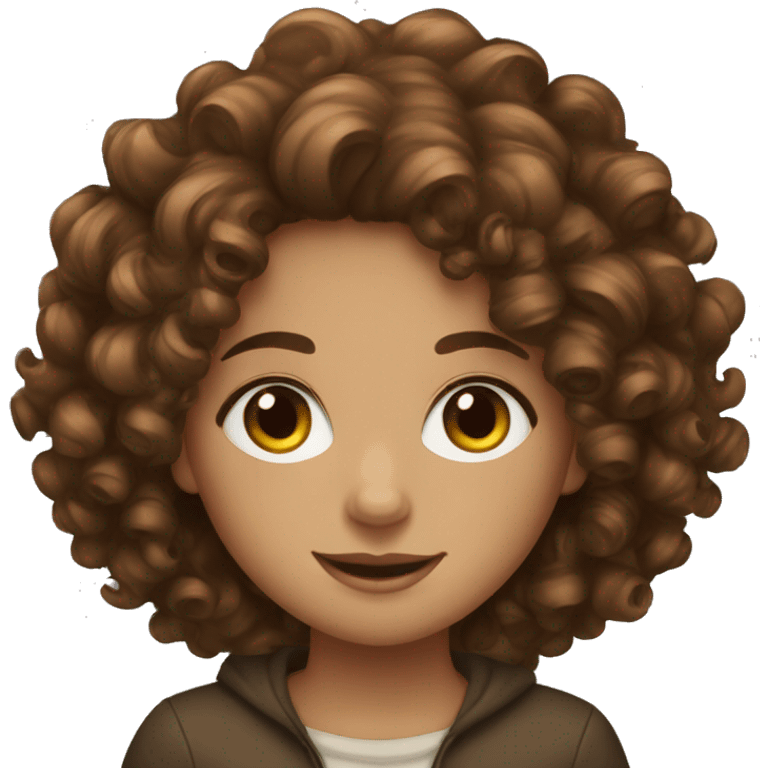 Brown curly hair girl Jewish emoji