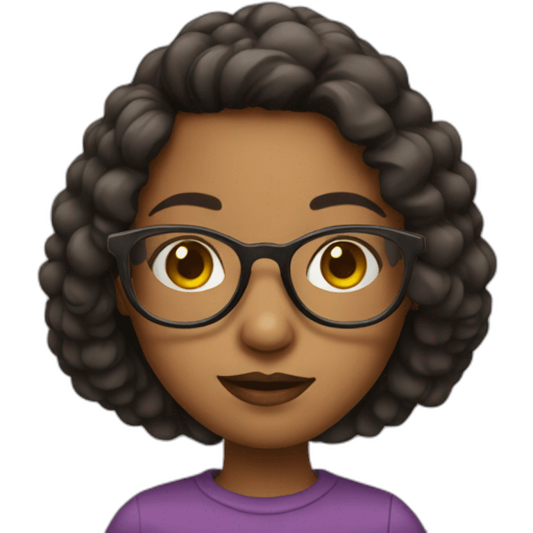 girl with rounded glasses emoji