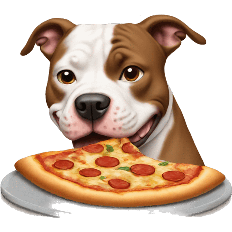 Pitbull eating pizza emoji