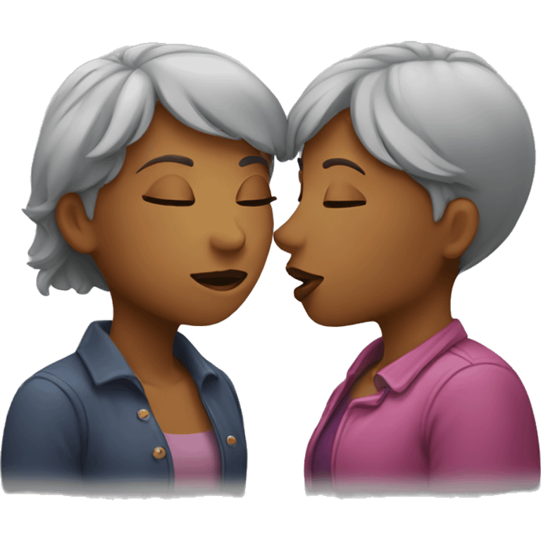 Two women kissing emoji