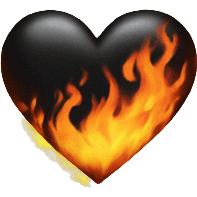 Black Heart in fire emoji