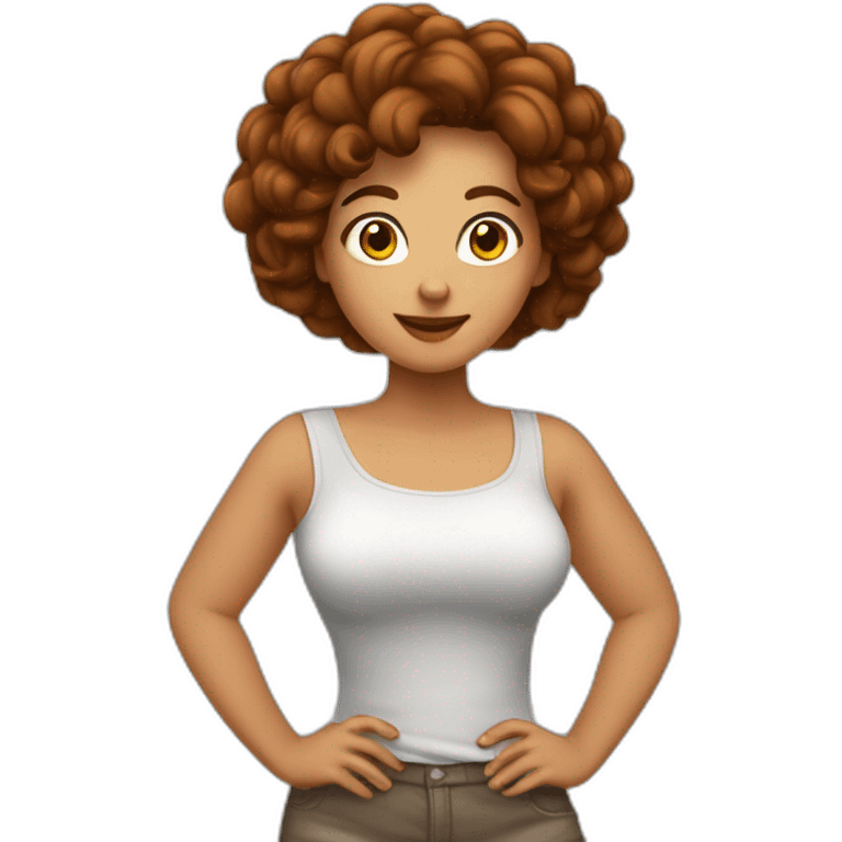 femme grosse avec de grosse cuisse et des cheveux-marron emoji