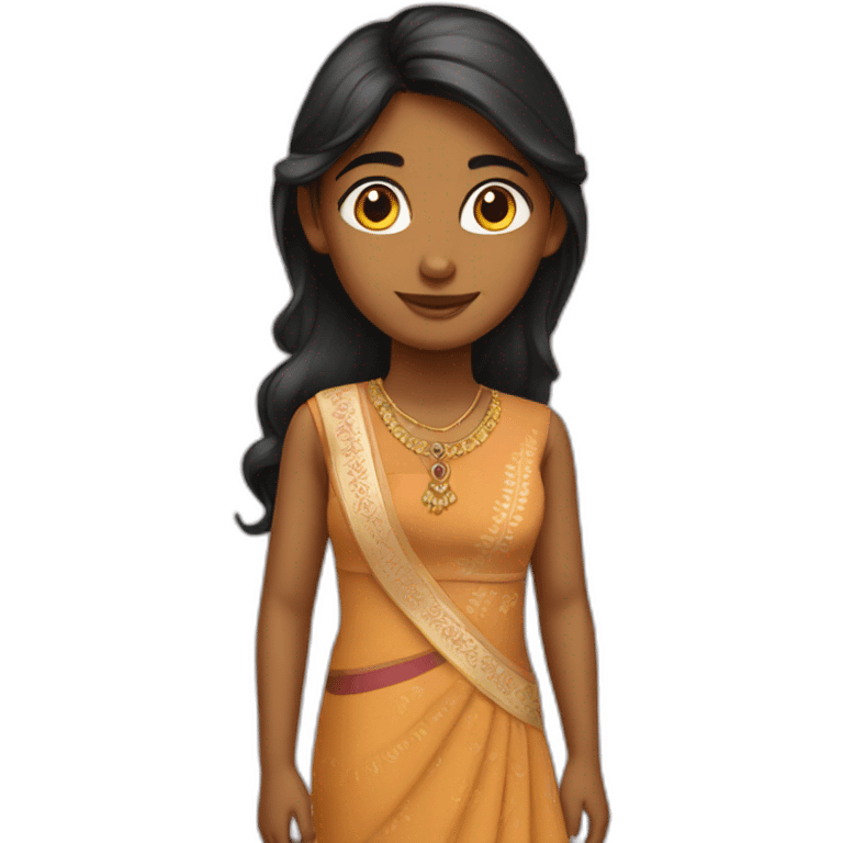 Indian girl wearing a dress emoji