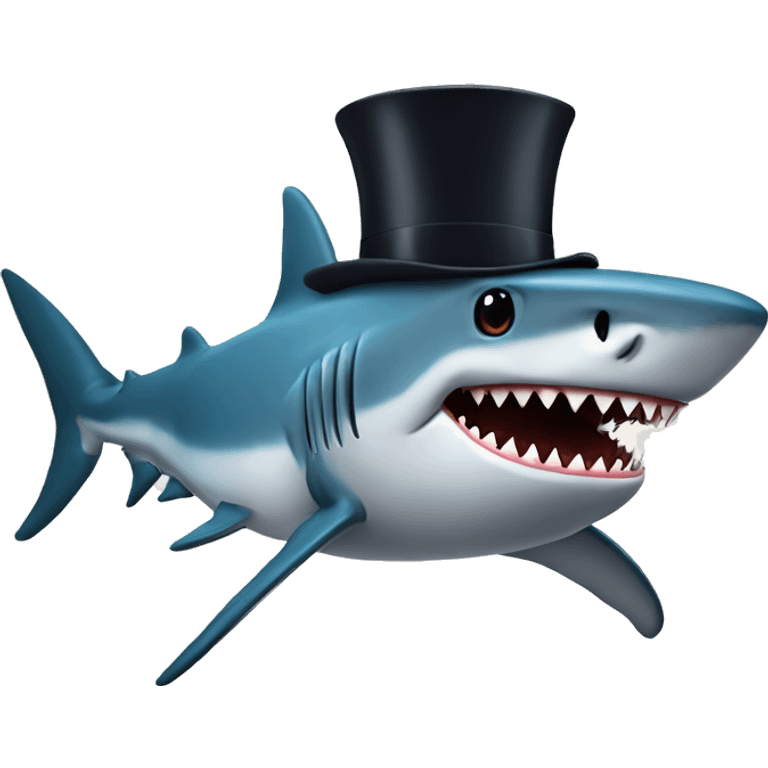 shark with tophat emoji