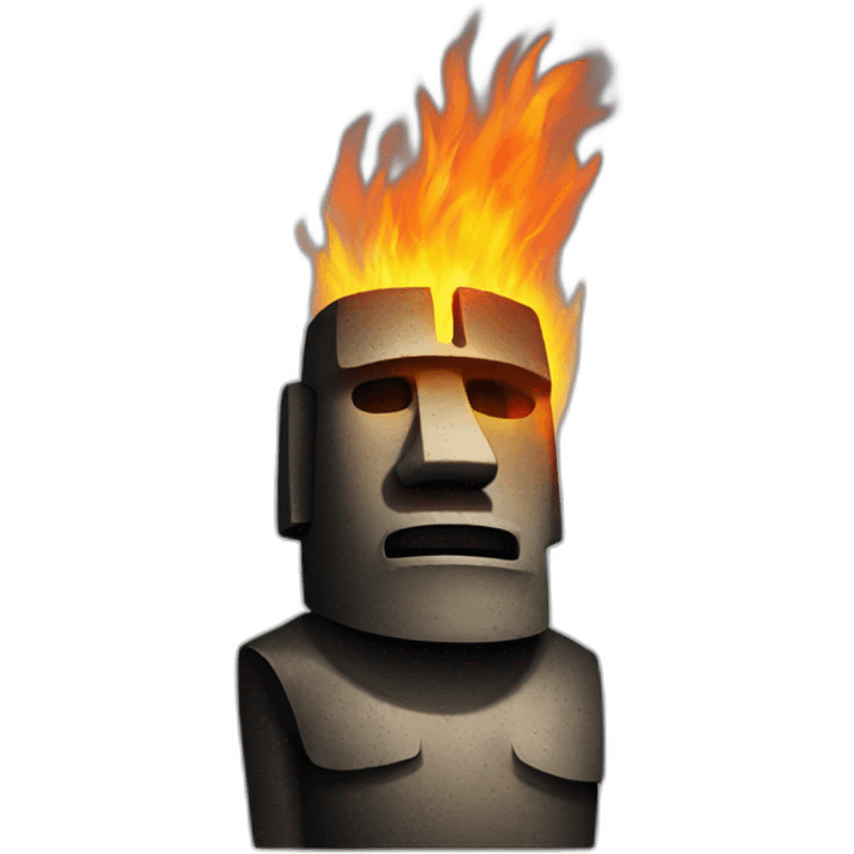 Moai on fire emoji