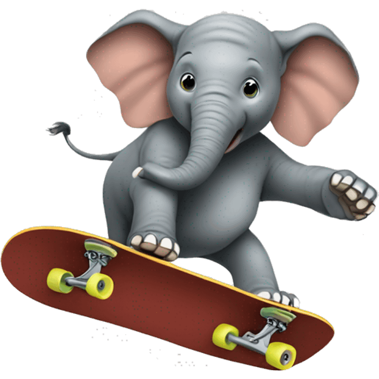 Elephant riding a skateboard  emoji