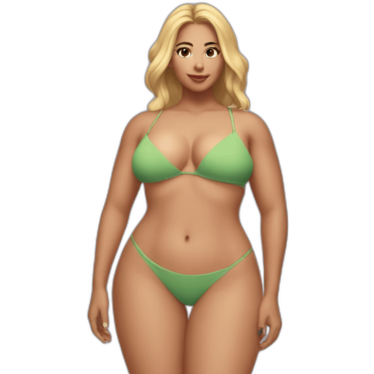 Slim-thicc Caucasian woman bikini pose (beach body) emoji