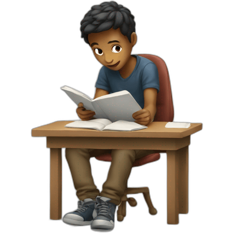 boy studying sitting at university emoji