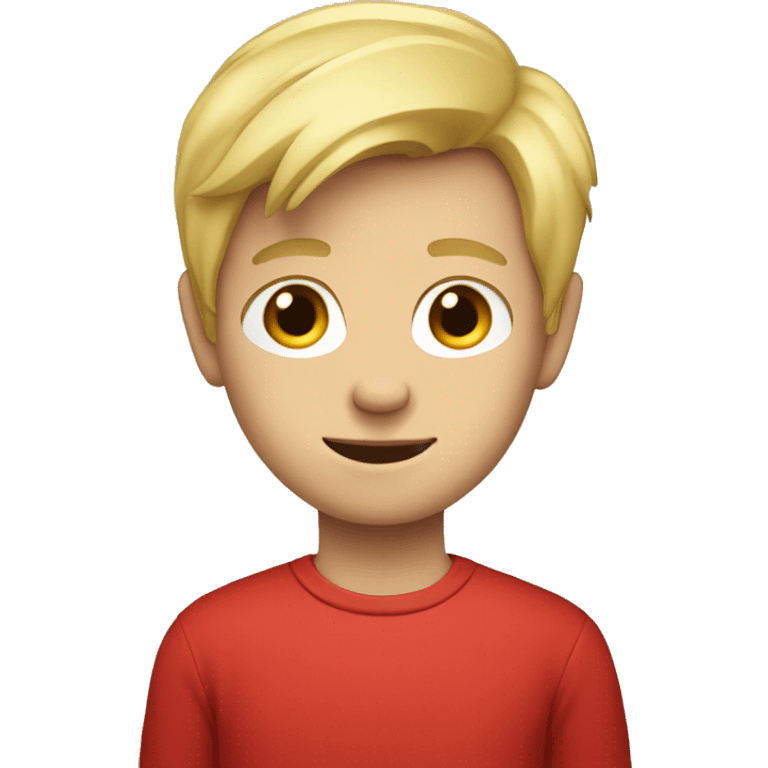 Blonde boy in red shirt emoji