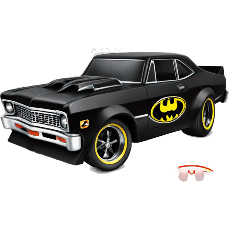 Hot wheels 69 Nova Batman’s favorite, shaped Dragster  emoji