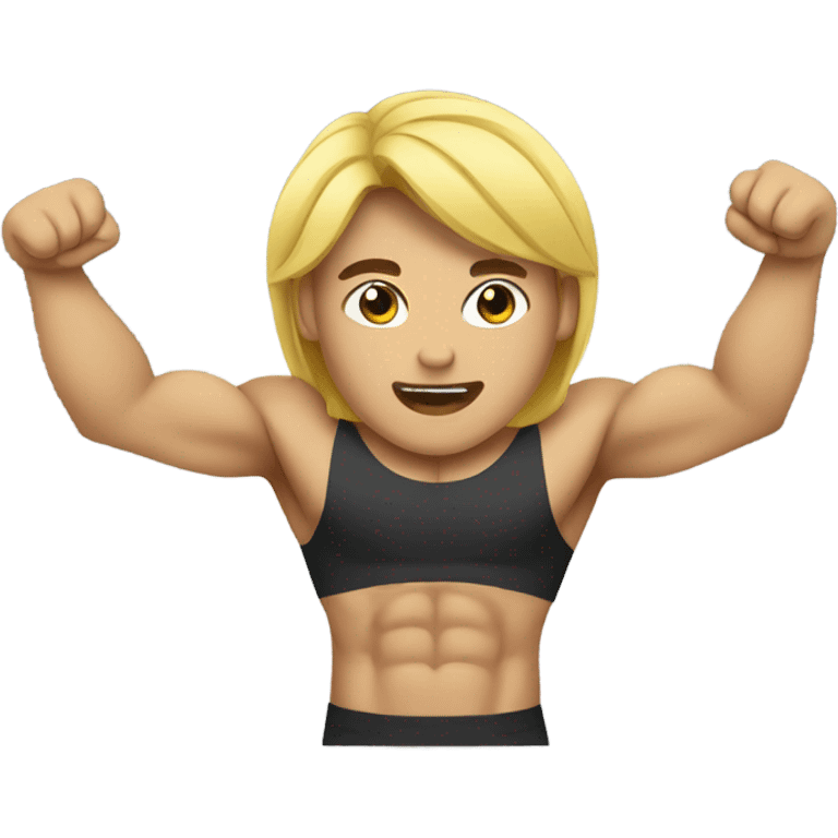 muscular asian personal trainer golden hair emoji