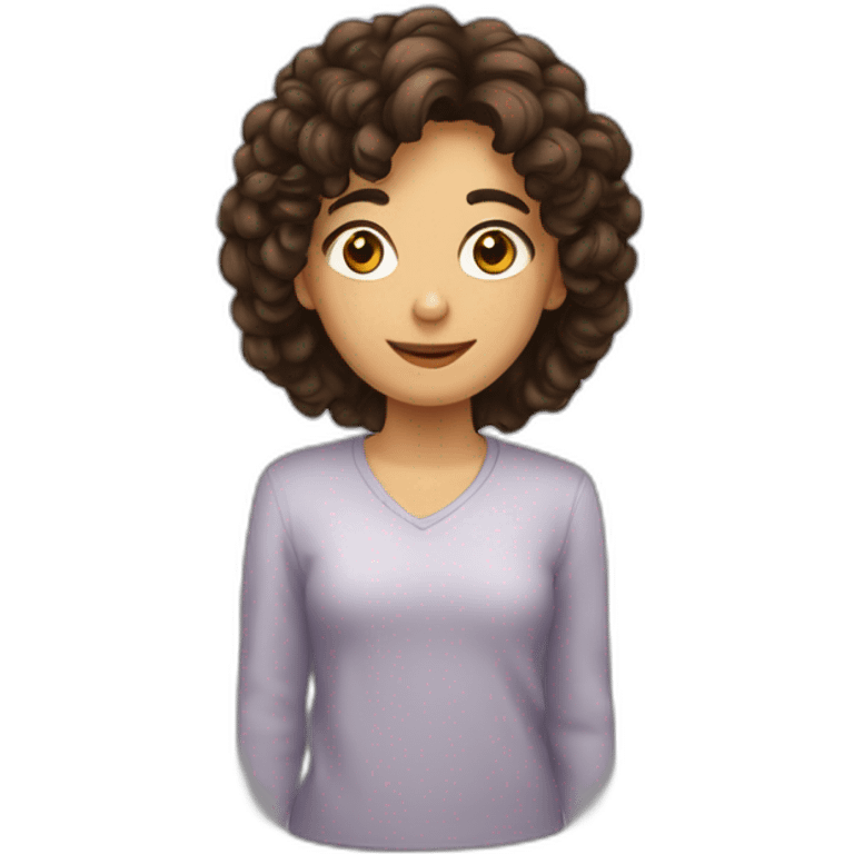 Brune aux cheveux bouclés emoji