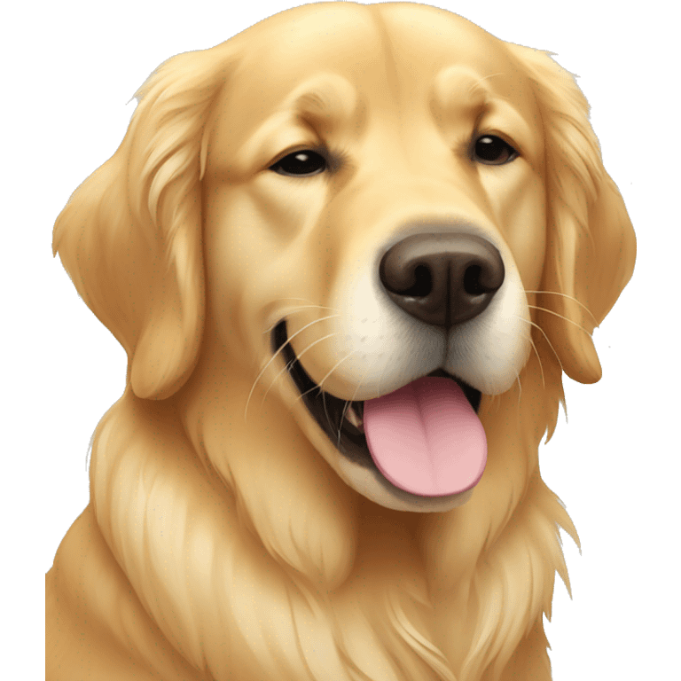 golden retriever with one eye closed and the other open emoji