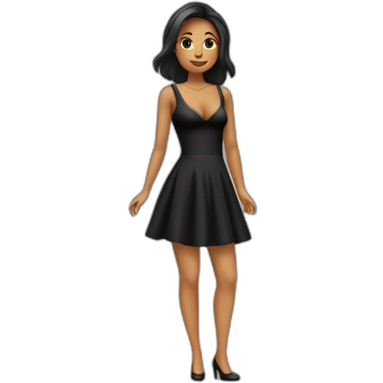 Un robe décolleté avec une petite jupe noire  emoji