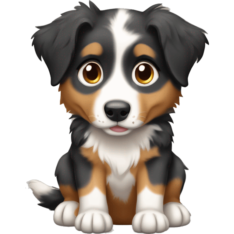 Australian Shepard puppy in kennel emoji