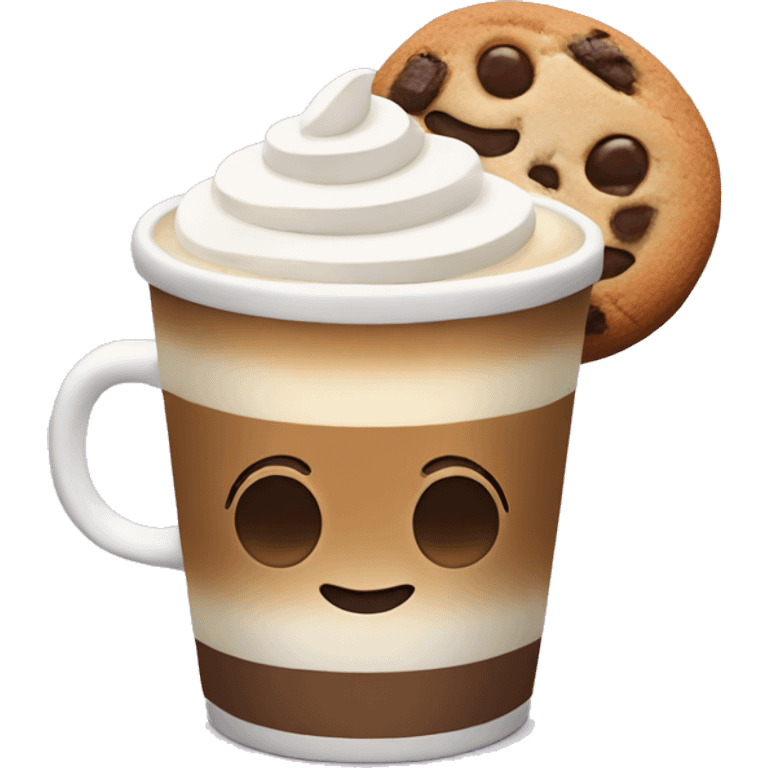 Latte with cookie  emoji