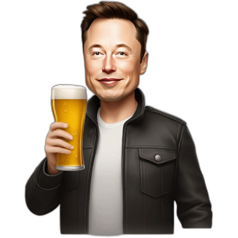 Elon musk drink beer emoji