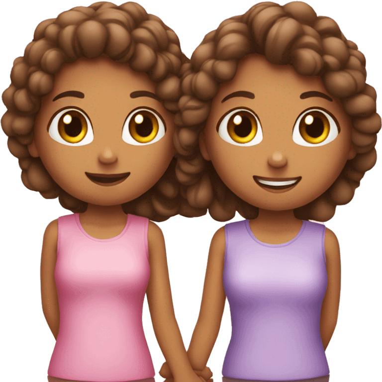 two girl best friends holding hands emoji