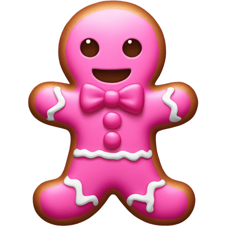 pink gingerbread man  emoji