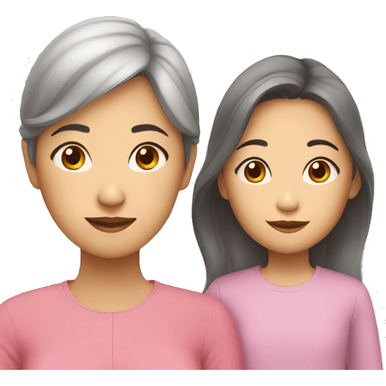 asian mother and daughter emoji