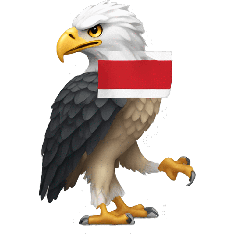 an eagle with a japan flag emoji