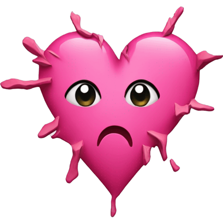 Pink broken heart through the middle emoji