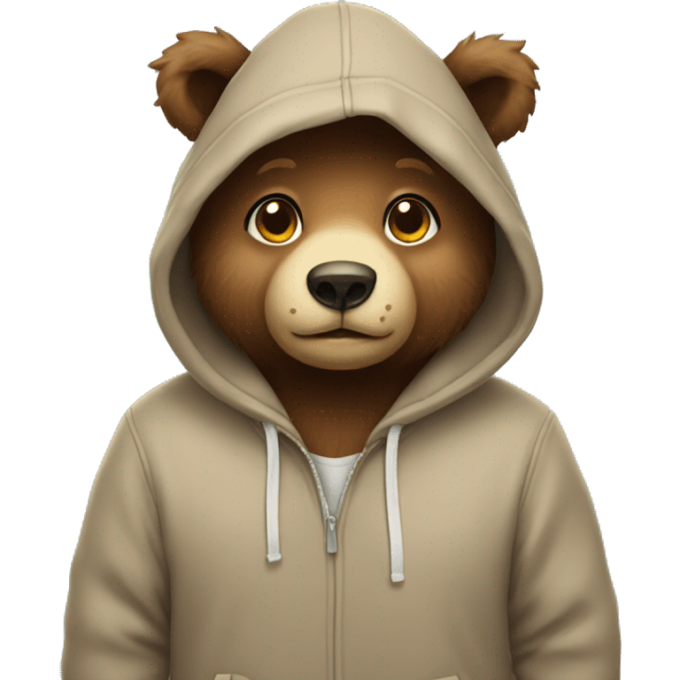 Cute bear wearing hoodie  emoji