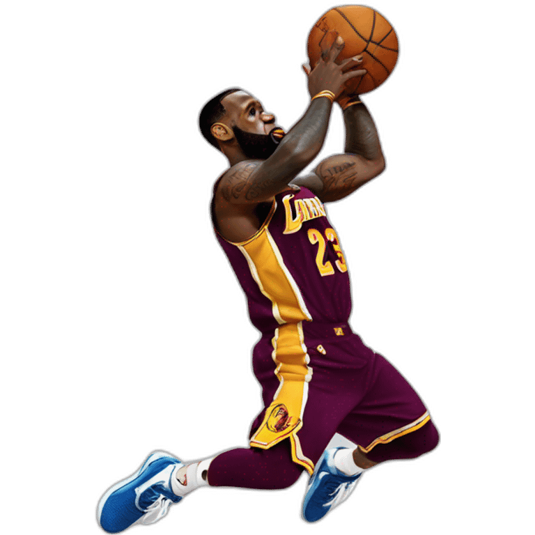 Lebron James dunking emoji