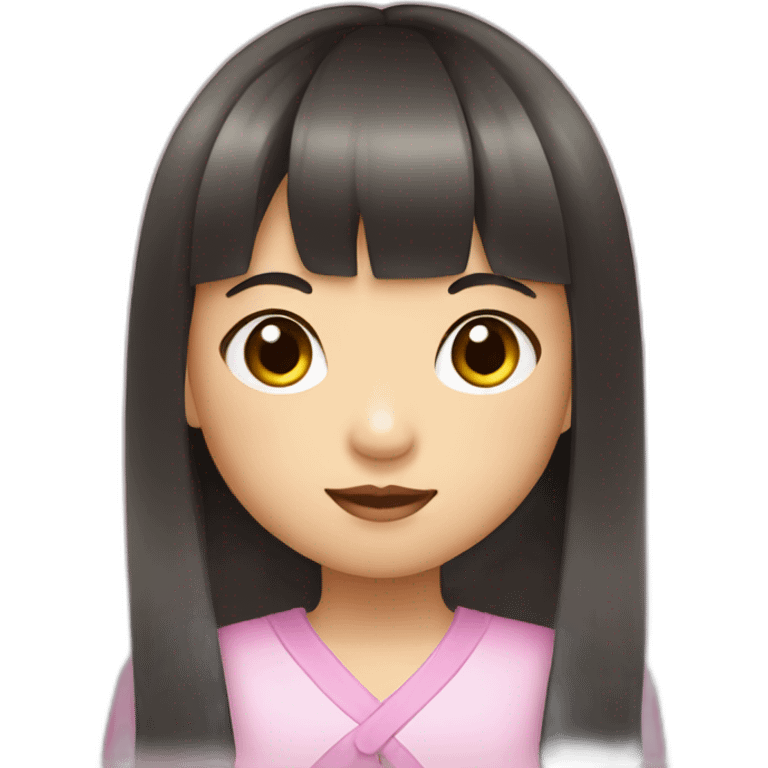 little asian girl with bangs and long hair emoji