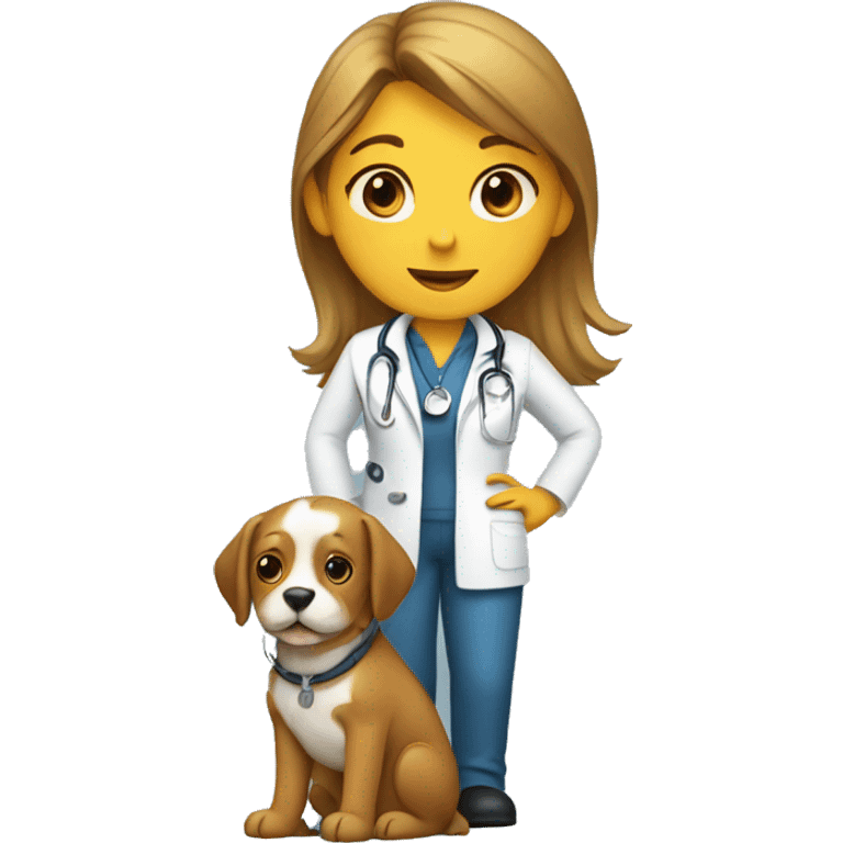 veterinarian girl with a dog emoji