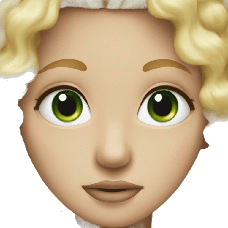 green eyed blonde curly white skin girl emoji