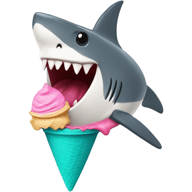 Shark eat ice cream emoji