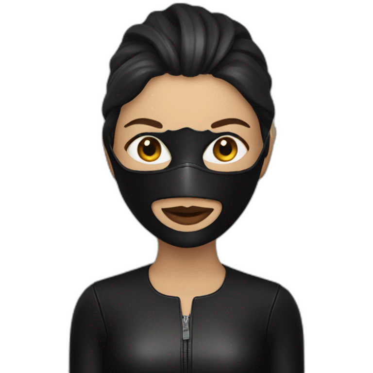 Woman in black leather mask  emoji