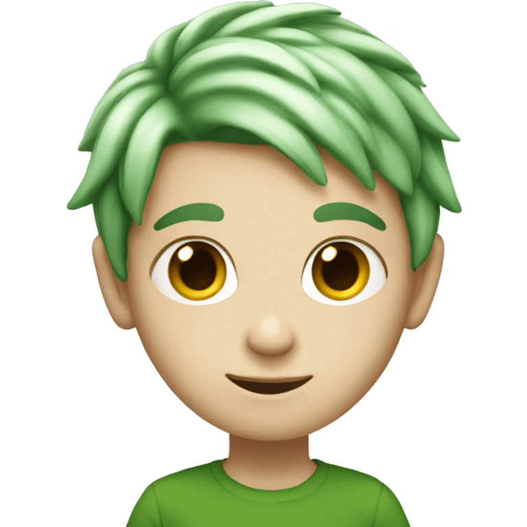 Boy Green Fairy, white skin, green hair emoji