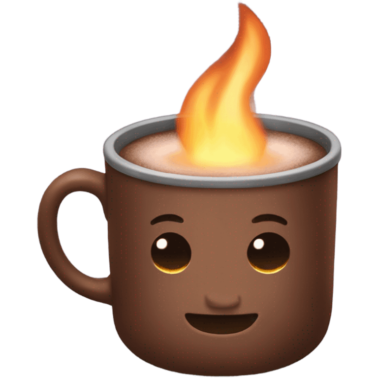 Hot chocolate campfire emoji