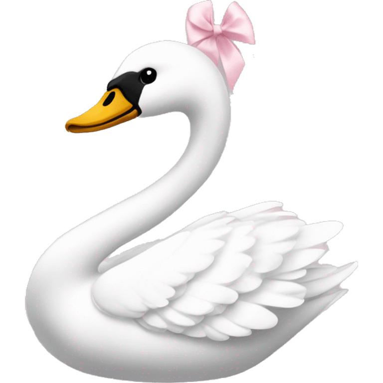 swan with light pink bow emoji