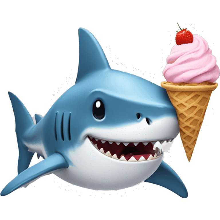 shark eating ice cream emoji