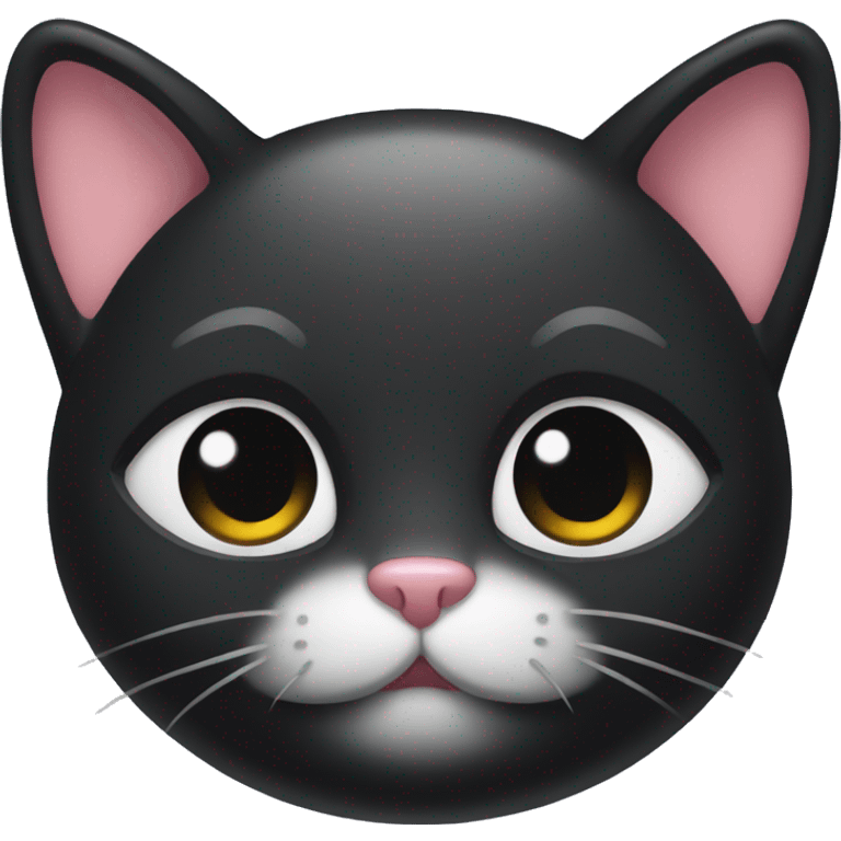 Black kitty face fat emoji