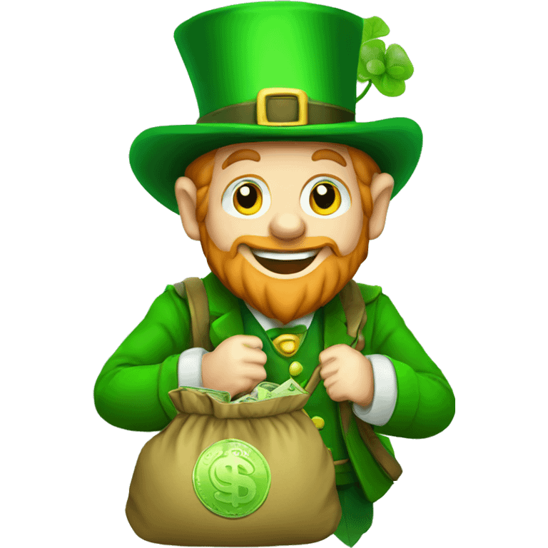 leprechaun with bag of money emoji