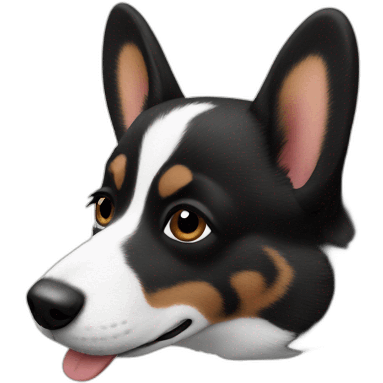 Black corgi smelling emoji