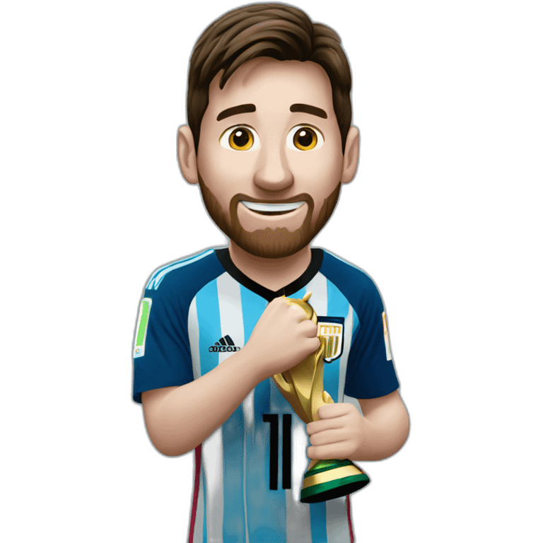 Messi winning the world cup  emoji