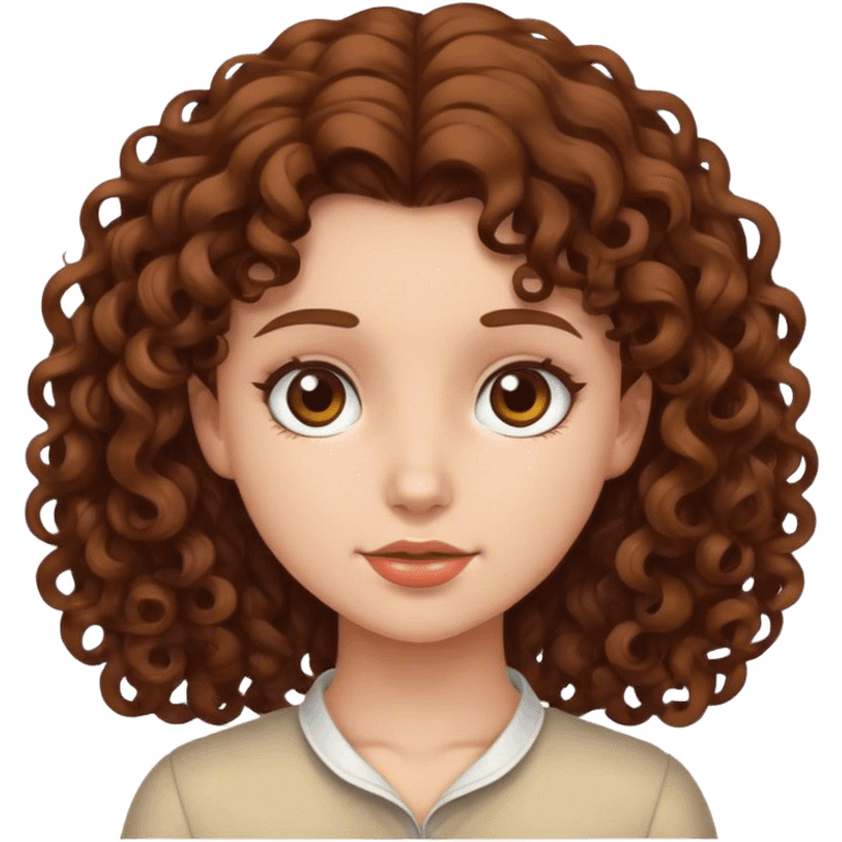 A girl with brown curly hair emoji