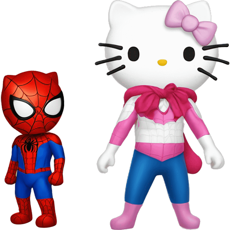 Spider-Man and hello kitty emoji