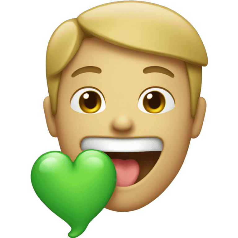 A person spitting green while smiling with a heart on the corner of it's head emoji