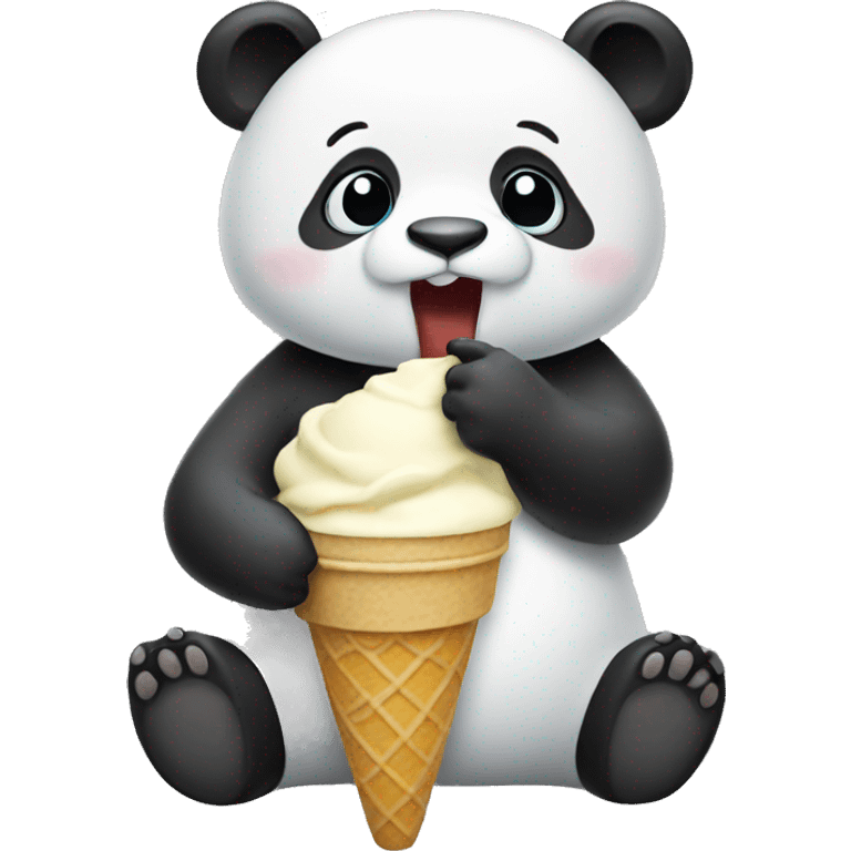 Panda eating ice cream emoji