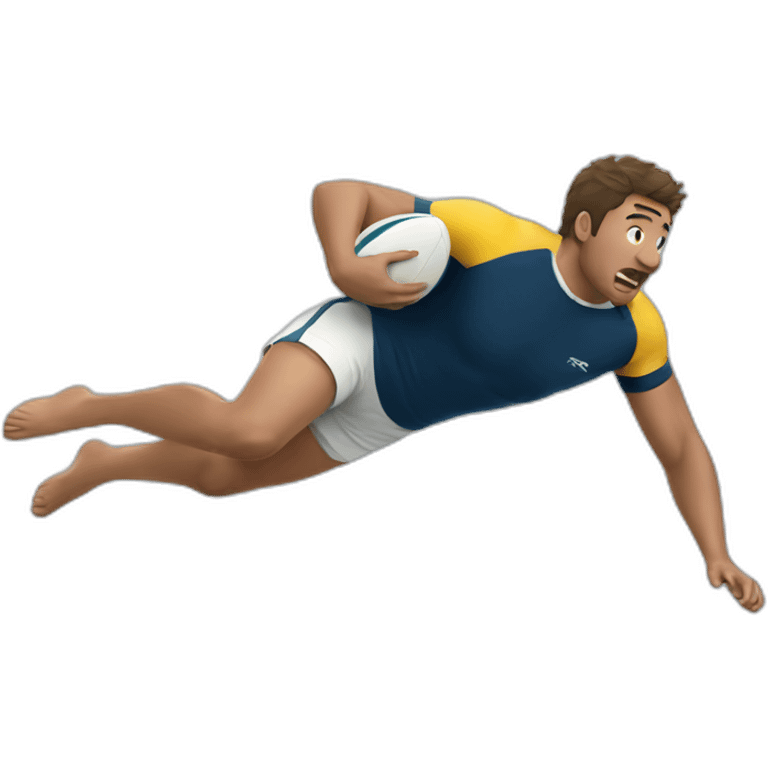 Rugby player diving with shorts emoji