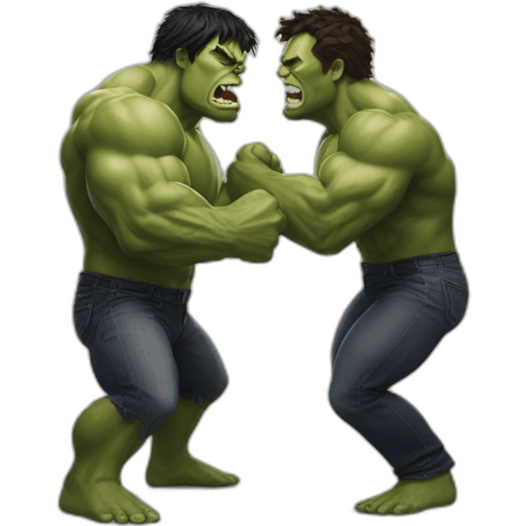 Musk fighting hulk emoji