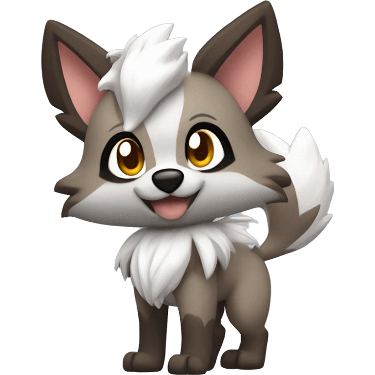 Kawaii Cool Chibi Poochyena-Rocruff-Lycanroc-Pokémon Full Body Detailed High Quality emoji