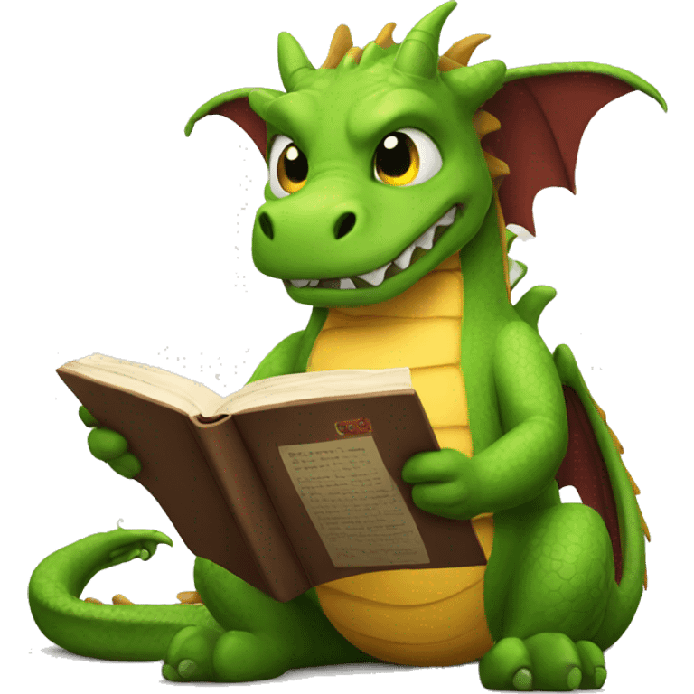 Dragon reading emoji