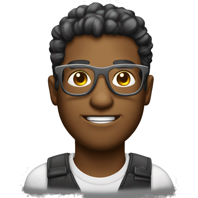 Diseñador digital con lentes y cabello risado  emoji